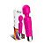 Ярко-розовый wand-вибратор с рельефной ручкой - 20 см. от Silicone Toys