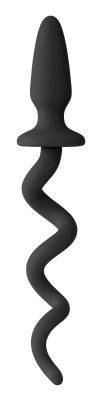 Черная анальная пробка с хвостом-спиралью Oinkz от NS Novelties
