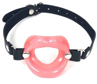 Нежно-розовый кляп-губы на регулируемом ремешке от Vandersex