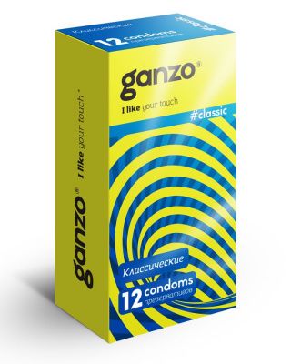 Классические презервативы с обильной смазкой Ganzo Classic - 12 шт. от Ganzo