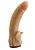 Телесная гелевая насадка-фаллос с клиторальными лепестками - 18,5 см. от LOVETOY (А-Полимер)