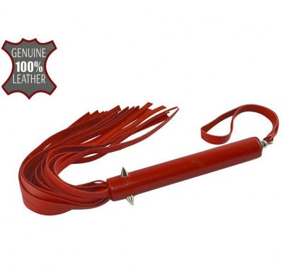 Красная кожаная плеть с шипиками - 41 см. от Sitabella