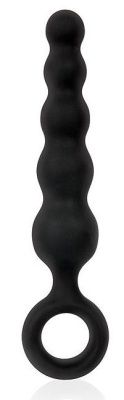 Черный анальный стимулятор-елочка с ограничительным колечком - 8,5 см. от Bior toys