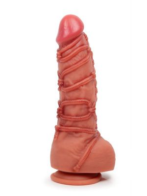 Телесный фаллоимитатор с имитацией шибари - 25 см. от Erowoman-Eroman