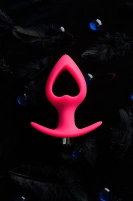 Розовая анальная вибровтулка в форме сердца - 14 см. от POPO Pleasure