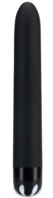 Черный гладкий вибромассажер Aqua Silk - 15,5 см. от Seven Creations