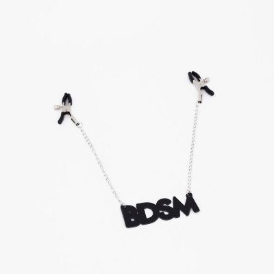 Зажимы на соски с кожаной подвеской BDSM от Crazy Handmade