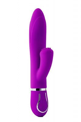 Фиолетовый вибратор-кролик TENDER TULIP с пупырышками - 22 см. от Dream Toys