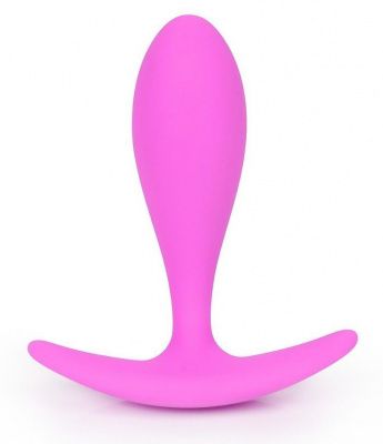 Розовая каплевидная анальная втулка с ограничителем - 7,4 см. от Bior toys