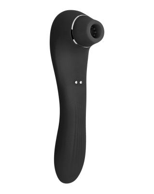 Черный стимулятор Smoooch Clitoral Suction   Vibration - 18,6 см. от Adrien Lastic