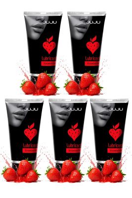 Набор из 5 съедобных лубрикантов JUJU со вкусом клубники от JuJu