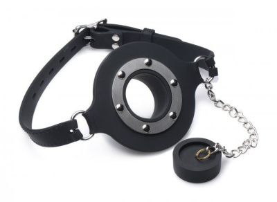 Силиконовый кляп с затычкой Pie Hole Silicone Feeding Gag от XR Brands