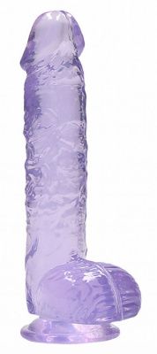 Фиолетовый фаллоимитатор Realrock Crystal Clear 9 inch - 25 см. от Shots Media BV