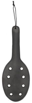 Черная шлепалка Saddle Leather Paddle With 8 Holes - 40 см. от Shots Media BV