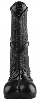 Черный фаллоимитатор-реалистик с мошонкой - 25 см. от Сумерки богов
