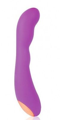 Фиолетовый силиконовый вибромассажер - 22,2 см. от Bior toys