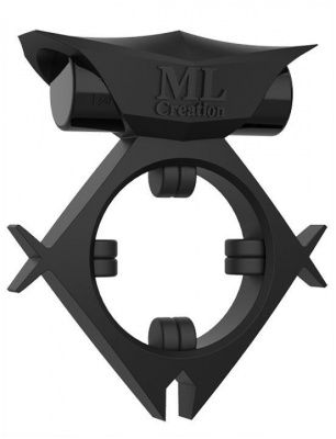 Черное эрекционное виброкольцо Batboy Ring от ML Creation