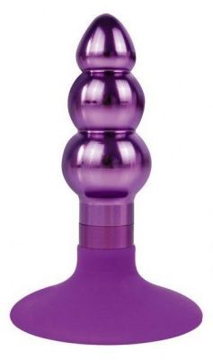 Фиолетовая анальная пробка-елочка с круглым ограничителем - 9 см. от Bior toys