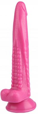 Розовый анальный реалистичный стимулятор на присоске - 25,5 см. от Сумерки богов