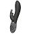 Чёрный вибромассажёр с клиторальным отростком и отделанной стразами рукоятью The Classic Rabbit - 22 см. от The Rabbit Company