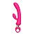 Розовый вибратор-кролик с ручкой-кольцом - 24,6 см. от I-MOON