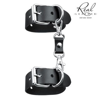 Черные кожаные наручники на застежках от Bior toys