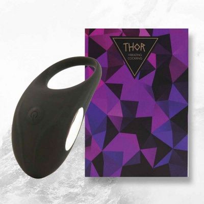 Черное эрекционное виброкольцо Thor Cockring от FeelzToys