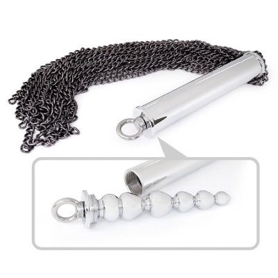 Серебристо-черная металлическая плеть с рукоятью-елочкой - 56 см. от Bior toys