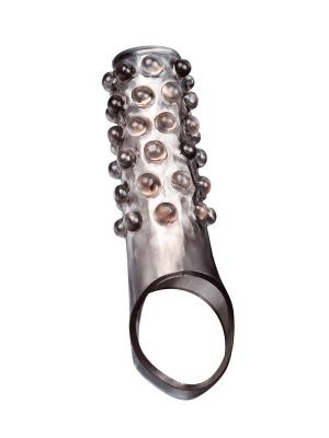 Дымчатая насадка на пенис с выпуклостями - 11 см. от Sex Expert