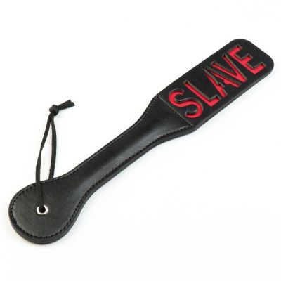 Черная гладкая шлепалка SLAVE - 38 см. от Сима-Ленд