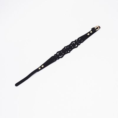 Черный ажурный чокер с золотистой фурнитурой от Crazy Handmade