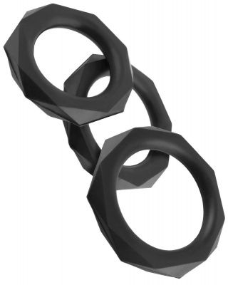 Набор из 3 граненых эрекционных колец C-Ringz Silicone Designer Stamina Set от Pipedream