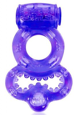 Фиолетовое эрекционное виброкольцо с шипами от Bior toys