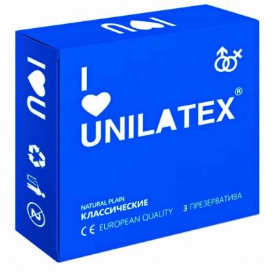 Классические презервативы Unilatex Natural Plain - 3 шт. от Unilatex