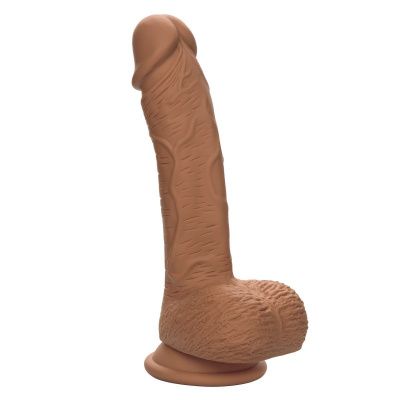 Коричневый фаллоимитатор Dual Density Silicone Studs - 21,5 см. от California Exotic Novelties