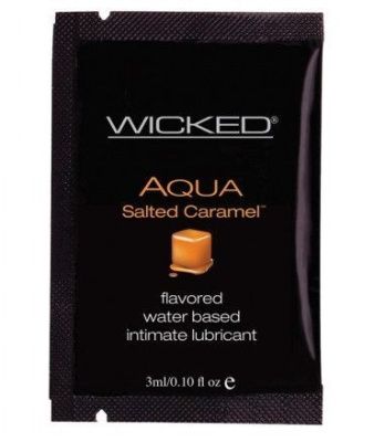 Лубрикант со вкусом соленой карамели WICKED AQUA Salted Caramel - 3 мл. от Wicked