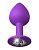 Фиолетовая анальная пробка со стразом Her Little Gem Medium Plug - 8,3 см. от Pipedream