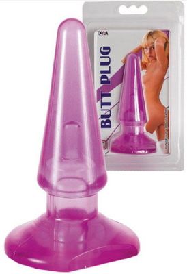 Фиолетовая анальная пробка BUTT PLUG - 9,5 см. от ToyFa