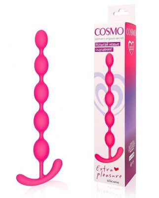 Ярко-розовая анальная цепочка Cosmo - 22,3 см. от Bior toys