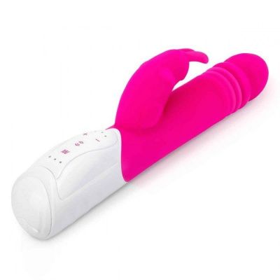 Розовый пульсирующий вибромассажер G-Spot Thrusting Rabbit - 24 см. от Rabbit Essentials