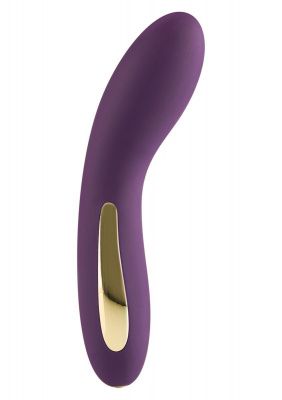 Фиолетовый изогнутый вибромассажёр Luminate Vibrator - 17 см. от Toy Joy