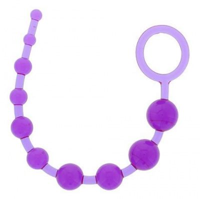 Фиолетовая анальная цепочка PLEASURE BEADS ANAL ROD - 32 см. от Dream Toys