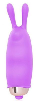 Фиолетовый клиторальный вибромассажер с ушками - 7,5 см. от Bior toys
