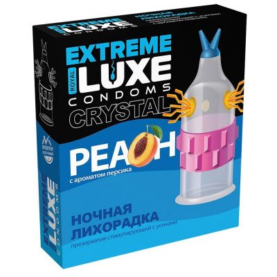 Стимулирующий презерватив  Ночная лихорадка  с ароматом персика - 1 шт. от Luxe