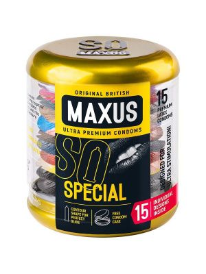 Презервативы с точками и рёбрами в металлическом кейсе MAXUS Special - 15 шт. от Maxus