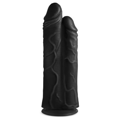 Черный сдвоенный фаллоимитатор Double Stuffer 10’’ Double Pecker Dildo - 27 см. от XR Brands