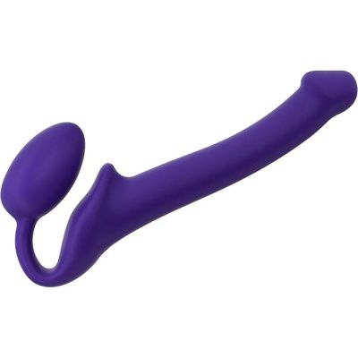 Фиолетовый безремневой страпон Silicone Bendable Strap-On - size S от Strap-on-me