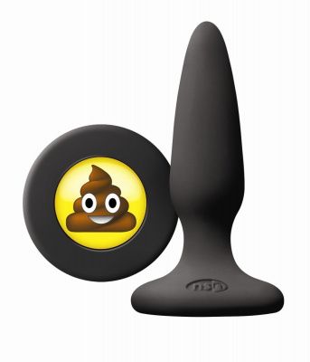 Черная силиконовая пробка Emoji SHT - 8,6 см.  от NS Novelties