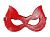 Двусторонняя красно-черная маска с ушками из эко-кожи от БДСМ Арсенал