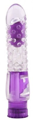 Фиолетовый вибратор Pleaser с шишечками - 16,2 см. от Chisa